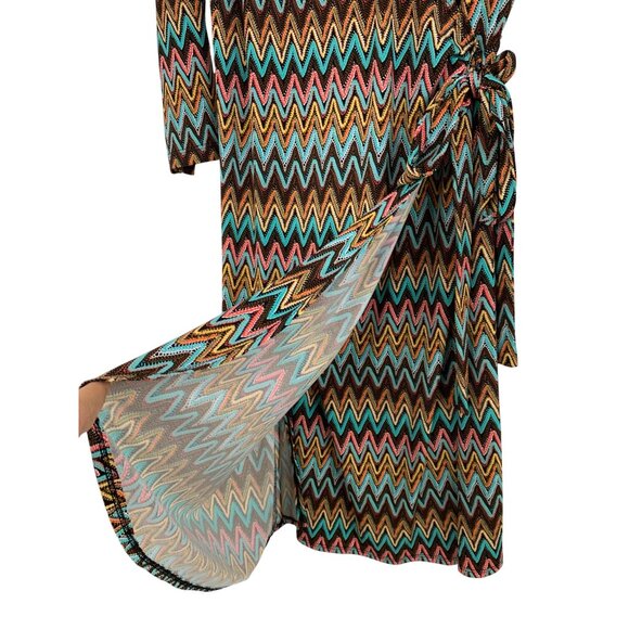 Soho Apparel Chevron Wrap Dress Size 10 Lightweight Summer Stretch RAA10427 - Picture 10 of 10